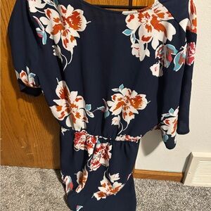 Floral Navy Romper